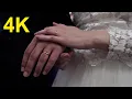4K Free Stock Footage Groom and Bride Hold Hands with Wedding Rings Slow Motion