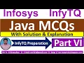 InfyTQ Java MCQs Java MCQs for InfyTQ 2023 Java MCQs Solution Explanation Part-6