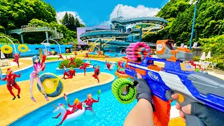 Nerf War | Water Park & Spa Battle 48 (Nerf First Person Shooter)