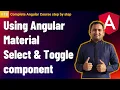 Form Control Select and Toggle Angular Material Forms Complete Angular Tutorial For Beginners
