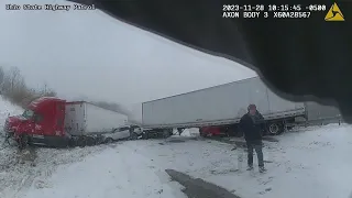 DASH CAM Car crash on 271-North involving 13 vehicles including three commercial vehicles