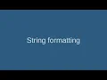 5 String formatting