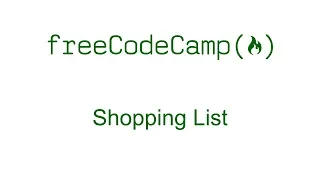 Shopping List - Free Code Camp