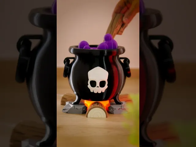 Caldero Mágico 3D con luz – Decoración de Halloween, dulcero y lámpara LED video thumbnail