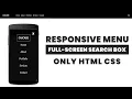 Responsive Navbar with Full-Screen Search box No JavaScript
