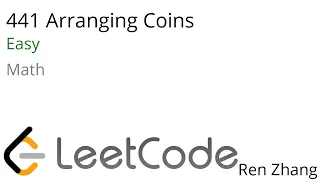 Leetcode 441 Arranging Coins