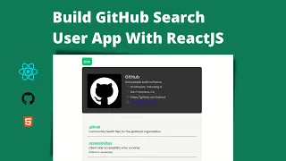 Build GitHub Search User App Using ReactJS Use GitHub API to build Search User with React pt 1