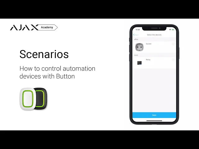 Дистанционно с 1 бутон IP55, бял, Button Ajax, AJAX, 38095.26.WH1, контрол на устройства с автоматизация