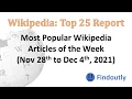 Wikipedia Top 25 Report November 28 to December 4 2021 Most Popular Articles of the Week