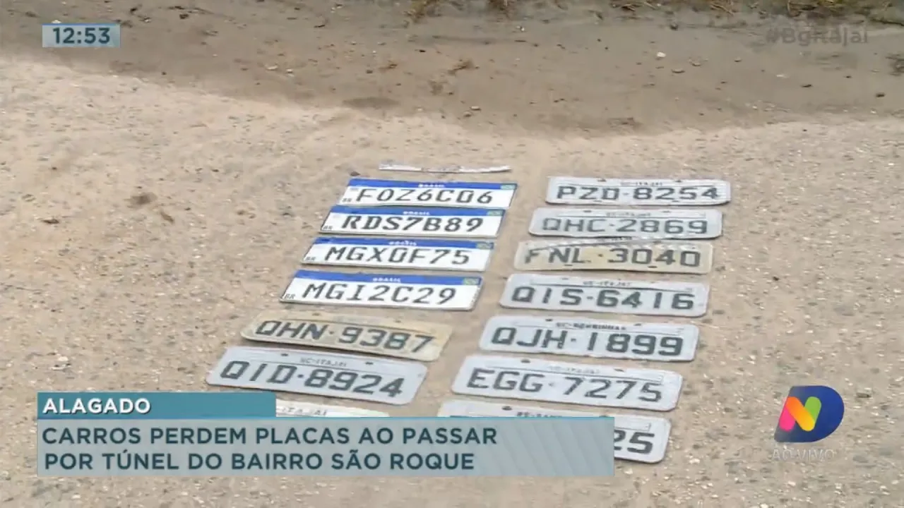 Carros perdem placas ao passar por túnel do bairro São Roque