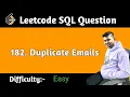 Duplicate Emails Leetcode Question