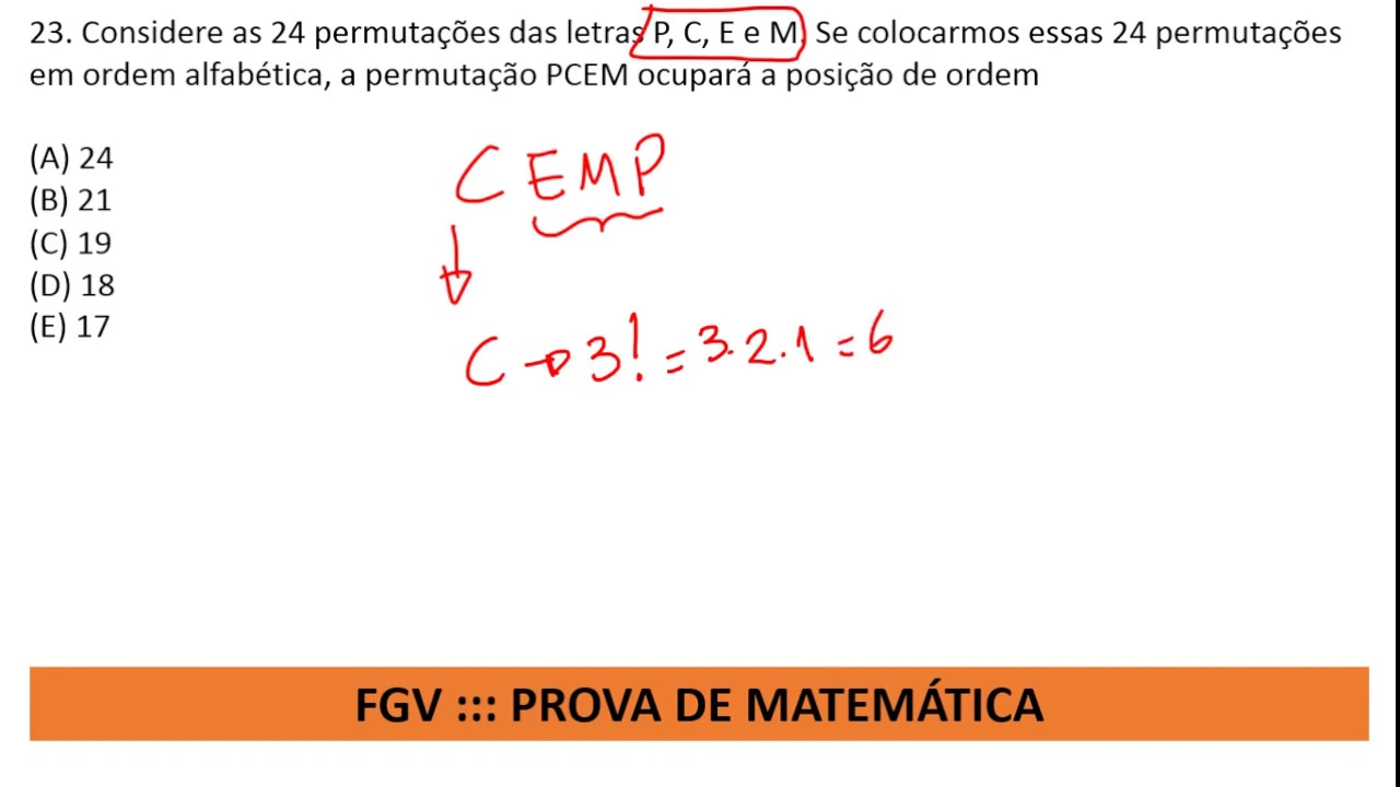 Raciocínio Lógico Q23 Prova de Matemática #FGV 2012