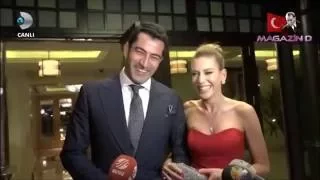 لقاء كنان و سينام اثناء مغادرتهما حفل زفاف مصممة الازياء سلمى تشيلاك تقرير ماجازين دى 