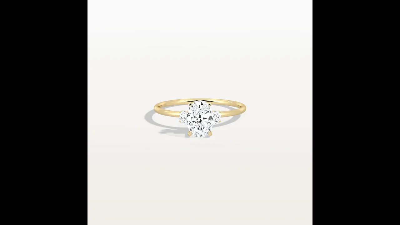 Olivia丨1CT Three-Stone Lotus-Inspired Lab-grown Diamond Engagement Ring