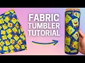 HOW TO MAKE AN EPOXY TUMBLER WITH FABRIC Custom Stainless Steel Cup Tutorial Mod Podge UV Resin