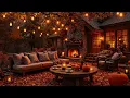 Lagu Warm Autumn Fireplace Ambience | Mellow Jazz Tunes for Focus, Relaxation \u0026Cozy Retreats on the Porch