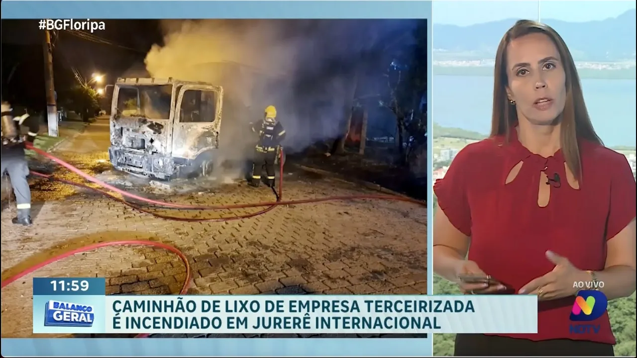 Caminhão de lixo incendiado intriga moradores de Jurerê Internacional