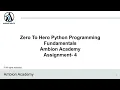 Assignment - 4 Zero to Hero Python Programming Ambion Academy Sinhala