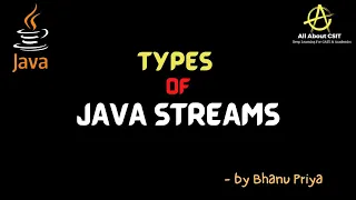 Types of Java Streams Byte Stream Character Stream lec 83 Java Tutorial BhanuPriya