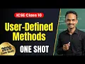 User Defined Methods Method Overloading Complete Chapter in One ICSE Class 10 Computer