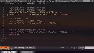 Type casting function pointers in C language
