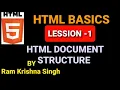 HTML document structure HTML basic Lession 1 Hindi