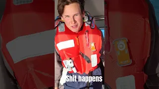 Boom came loose… life vest exploded 🥲