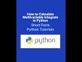 How to Solve Multivariable Integrals in Python with SymPy Easy Tutorial for Beginners