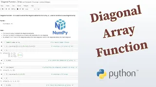 Python Numpy Tutorial - 11 Diagonal Array Function np diag