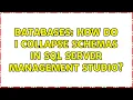 Databases How do I collapse schemas in SQL Server Management Studio 2 Solutions