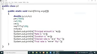 class Chapter 7 Java Practical explain Compute simple interest GSEB HSC Computer subject