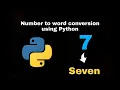 Convert numbers to words using python simple program used to convert digits to words using python