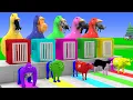 Download Lagu 5 Giant Duck Game,Super Mario ,Tiger, Cow,Lion,Paint Wild Animals Crossing Fountain Animation