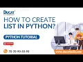 How to Create List in Python Tutorial in Hindi Ducat