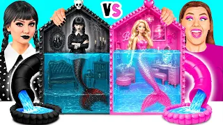 Nhà Đơn Màu Thử thách Barbie vs Wednesday Nàng Tiên Cá | Thử Thách Điên Rồ Crazy DO