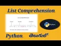 List Comprehension Python Telugu Python Competative Programs CCBP Nxtwave Python Advanced Topics