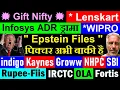 Lagu infosys ADR News🔴 Wipro🔴 Gift Nifty🔥🔴 Epstein Files🔴 IRCTC🔴 OLA🔴 Lenskart🔴Groww🔴 SBI🔴 indigo🔴 Rupee