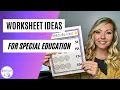 Math Worksheets for Special Education Differentiated Worksheet Ideas Matching and Cut and Paste