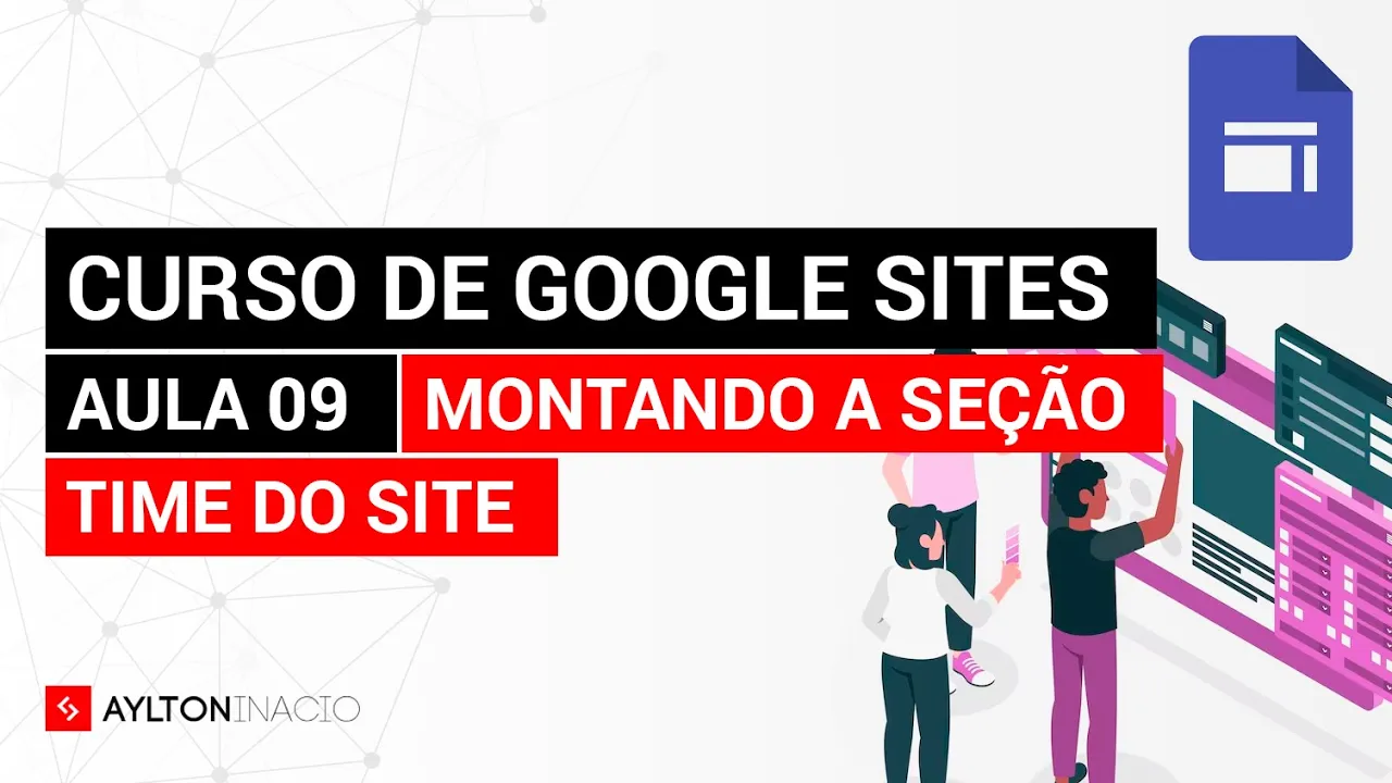 Grade de imagens e links de redes sociais no Google Sites - Aula 09 do Curso de Google Sites