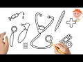 How to draw a doctors set Easy drawings