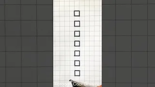 Simple 3D Illusion Drawing on Graph Paper