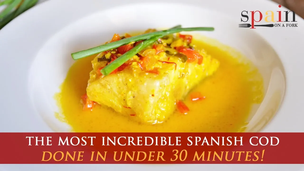 Spanish Cod with White Wine Saffron Sauce