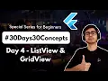 ListView and GridView in Flutter 30DaysOfFlutter Flutter Complete Crash Course