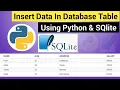 Inserting Data into Table Python SQLite Tutorial Insert Data into Database Table using Python