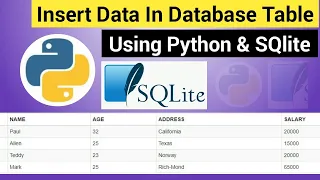 Inserting Data into Table Python SQLite Tutorial Insert Data into Database Table using Python