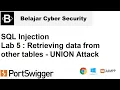 SQL Injection Lab 5 Retrieving data from other tables - UNION Attack