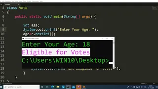 Java program to check Voting eligibility Learn Coding