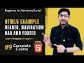 HTML Semantic Element Part-9 Header Navigation Bar Image Paragraphs and Footer Hindi Urdu