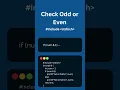 Check odd or Even Numbers