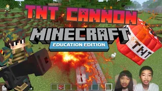 How to Code MINECRAFT TNT CANNON in Minecraft Education Edition with PYTHON